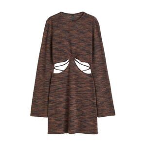 Divided Cutout Sweater Dress Heather Sexy Summer Everyday Casual